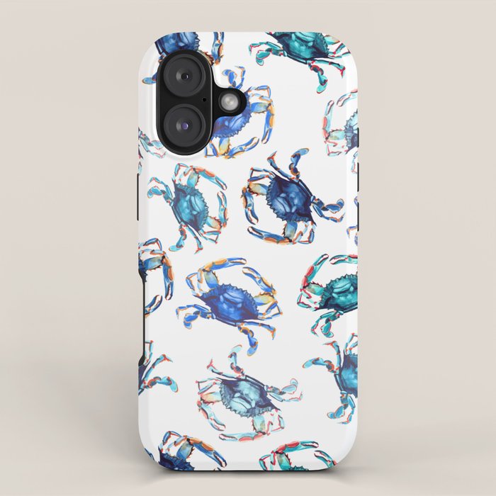 Watercolor Blue Crab iPhone Case Gallery Image 1