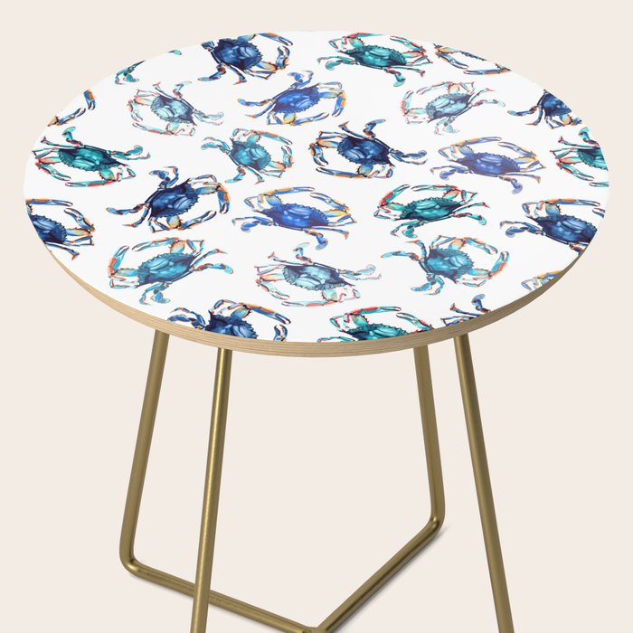 Watercolor Blue Crab Side Table Gallery Image 2