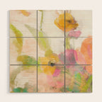 pink spring summer floral abstract Wood Wall Art Gallery Image 1