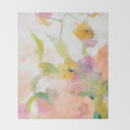 pink spring summer floral abstract Throw Blanket Gallery Image 2