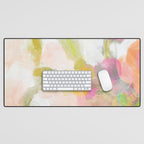 pink spring summer floral abstract Desk Mat Gallery Image 1