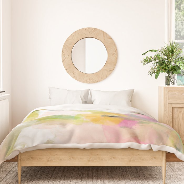 pink spring summer floral abstract Duvet Cover Gallery Image 3