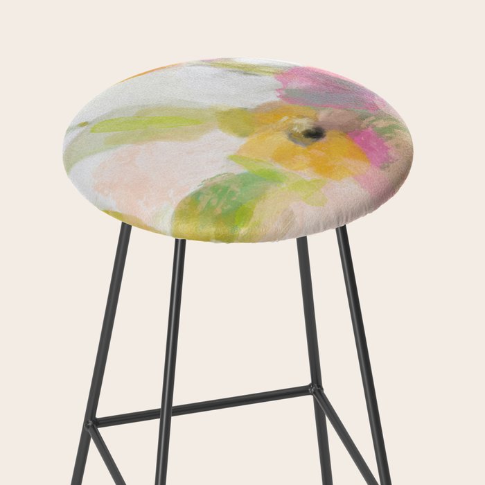 pink spring summer floral abstract Stool Gallery Image 2
