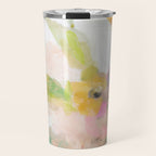 pink spring summer floral abstract Travel Mug Gallery Image 1