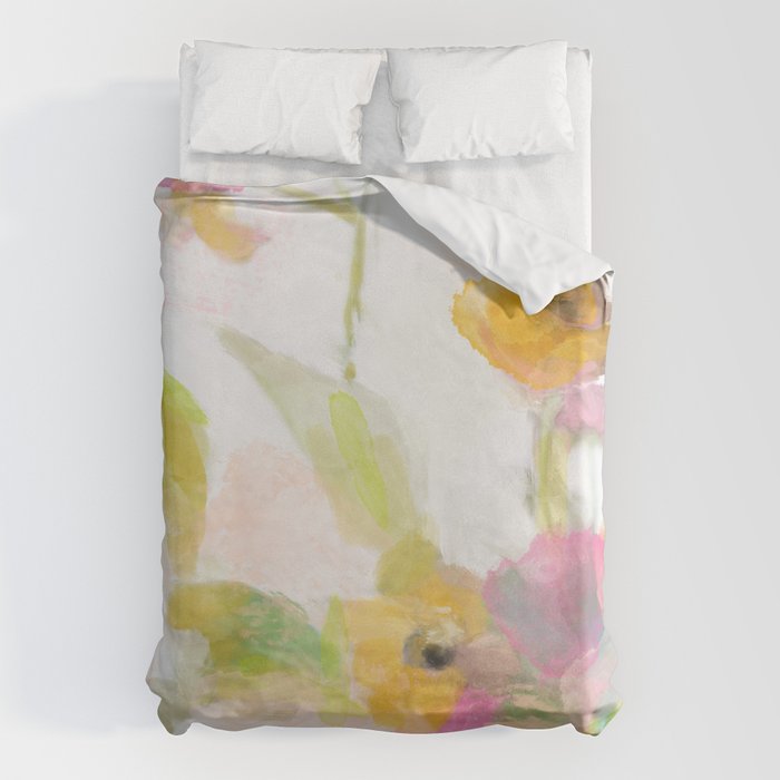 pink spring summer floral abstract Duvet Cover Gallery Image 6