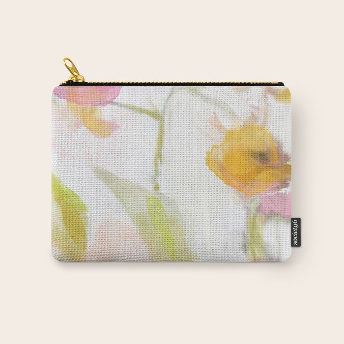 pink spring summer floral abstract Carry All Pouch Gallery Image 1