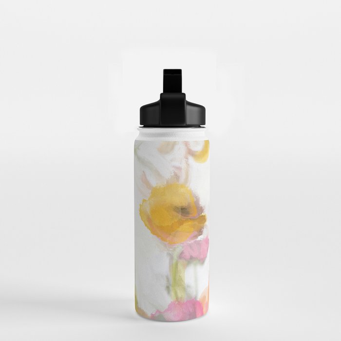 pink spring summer floral abstract Water Bottle Gallery Image 2