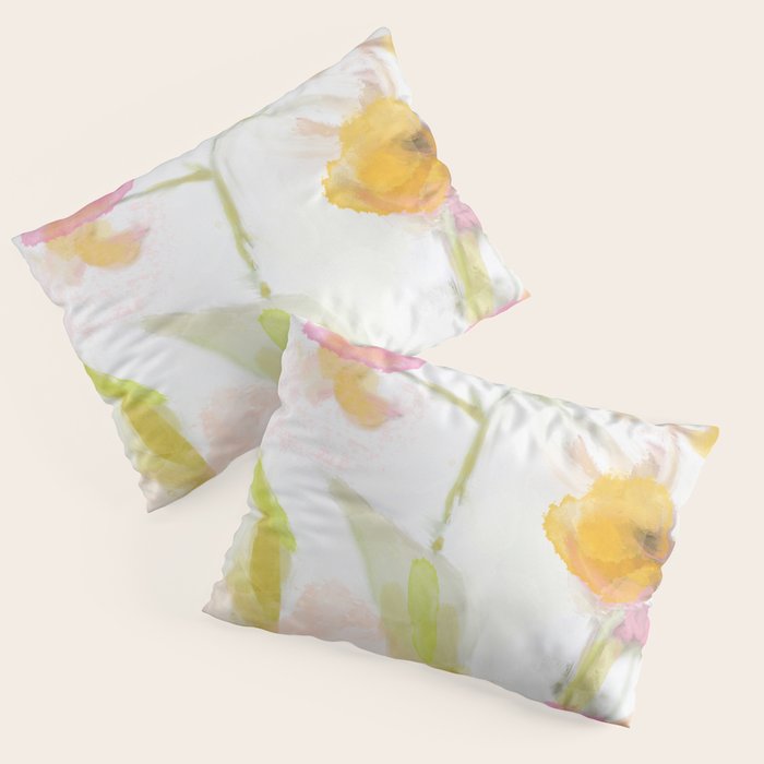 pink spring summer floral abstract Pillow Sham Gallery Image 3