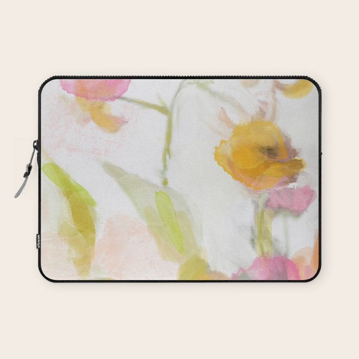 pink spring summer floral abstract Laptop Sleeve Gallery Image 1
