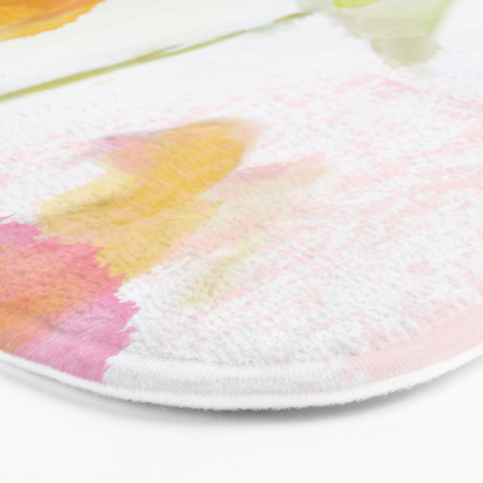 pink spring summer floral abstract Bath Mat Gallery Image 3
