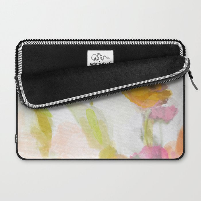 pink spring summer floral abstract Laptop Sleeve Gallery Image 2
