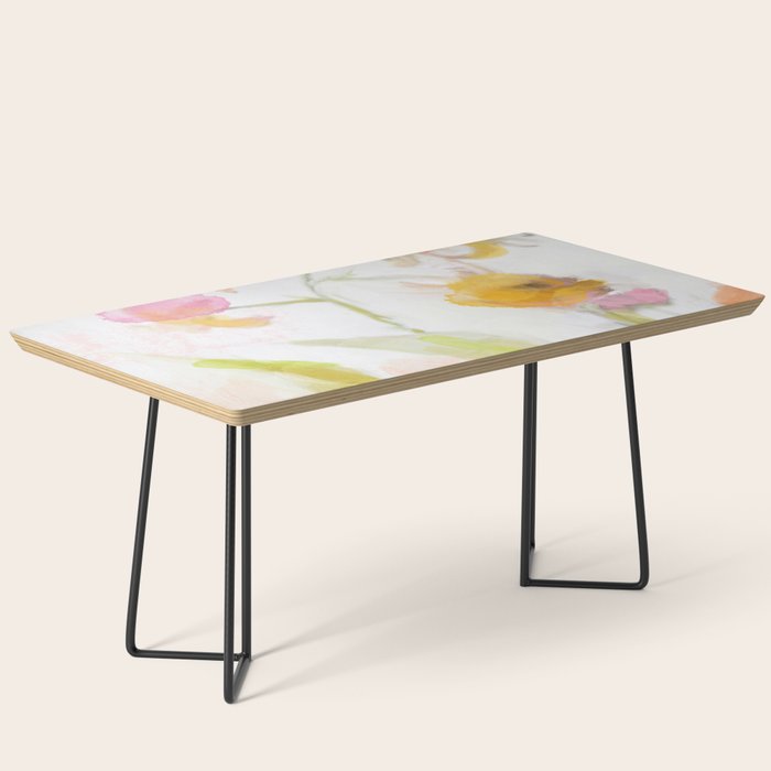pink spring summer floral abstract Coffee Table Gallery Image 1