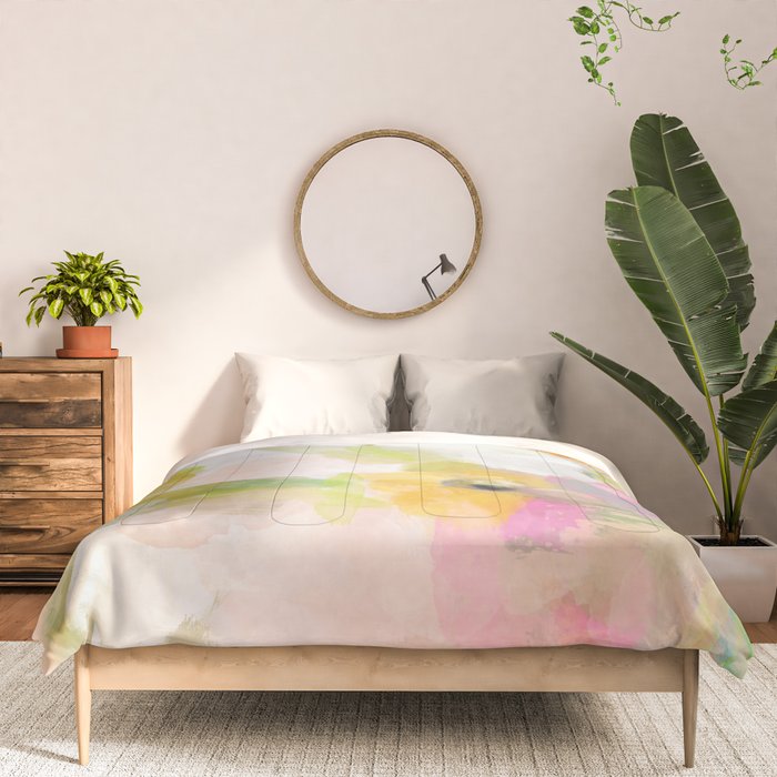 pink spring summer floral abstract Comforter Gallery Image 3