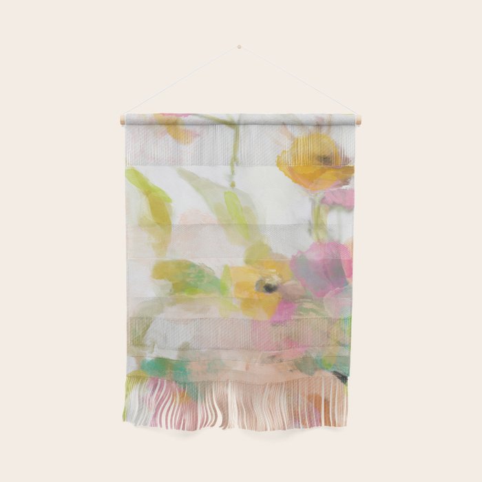 pink spring summer floral abstract Wall Hanging Gallery Image 1