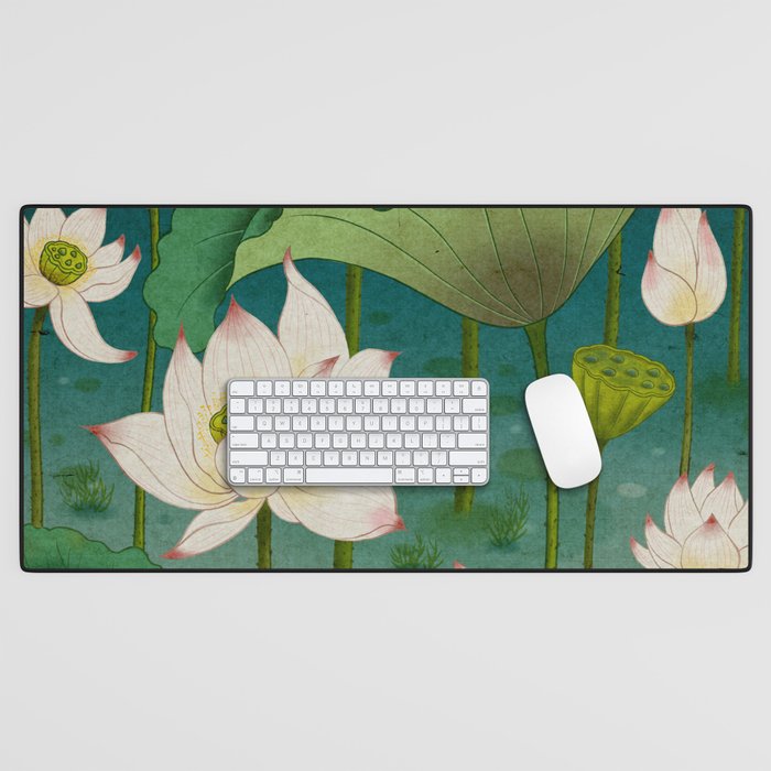 Lotus flowers A -  Minhwa-Korean traditional/folk art Desk Mat Gallery Image 1