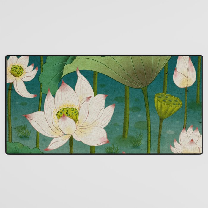 Lotus flowers A -  Minhwa-Korean traditional/folk art Desk Mat Gallery Image 3