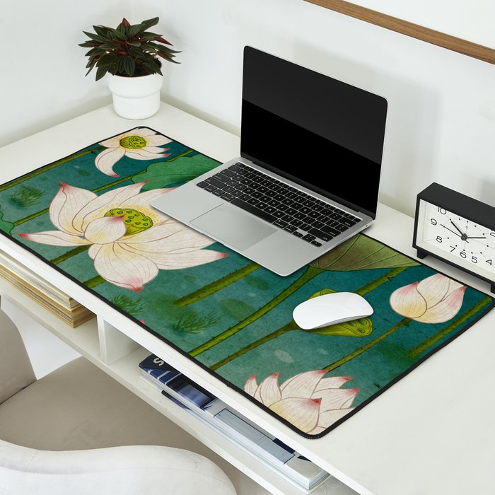 Lotus flowers A -  Minhwa-Korean traditional/folk art Desk Mat Gallery Image 2