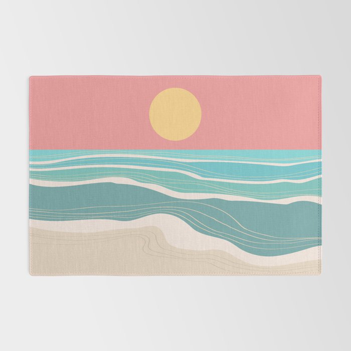 Crashing wave on sunny bay Rug Gallery Image 2