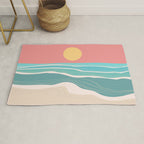 Crashing wave on sunny bay Rug Gallery Image 1
