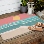Crashing wave on sunny bay Outdoor Rug Gallery Image 2