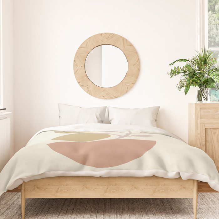 Desert Botanicals and Organic Shapes in Terracotta, Gold, and Blush Duvet Cover Gallery Image 3