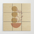 Desert Botanicals and Organic Shapes in Terracotta, Gold, and Blush Wood Wall Art Gallery Image 1