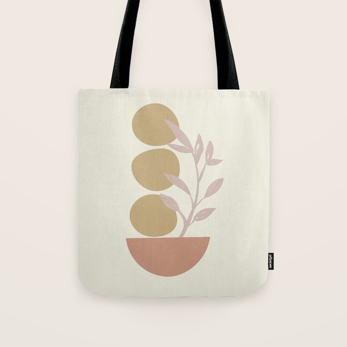 Desert Botanicals and Organic Shapes in Terracotta, Gold, and Blush Tote Bag Gallery Image 1