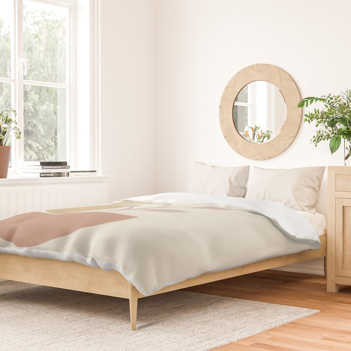 Desert Botanicals and Organic Shapes in Terracotta, Gold, and Blush Duvet Cover Gallery Image 2