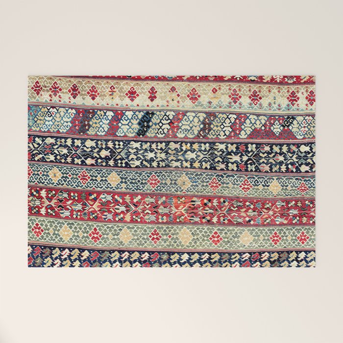 Ottoman Manisa West Anatolian Kilim Print Welcome Mat Gallery Image 1