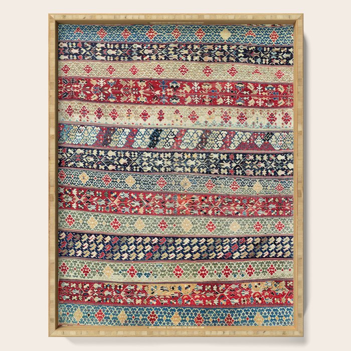 Ottoman Manisa West Anatolian Kilim Print Serving Tray Gallery Image 1