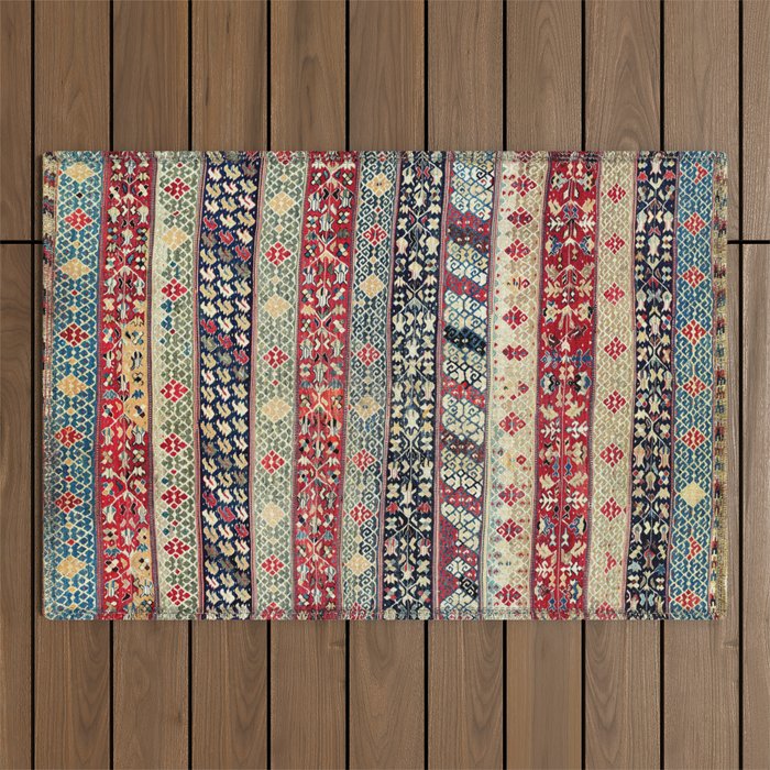 Ottoman Manisa West Anatolian Kilim Print Outdoor Rug Gallery Image 1