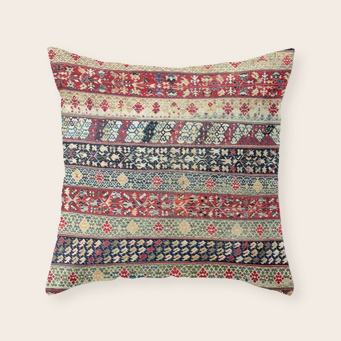 Ottoman Manisa West Anatolian Kilim Print Throw Pillow Gallery Image 6