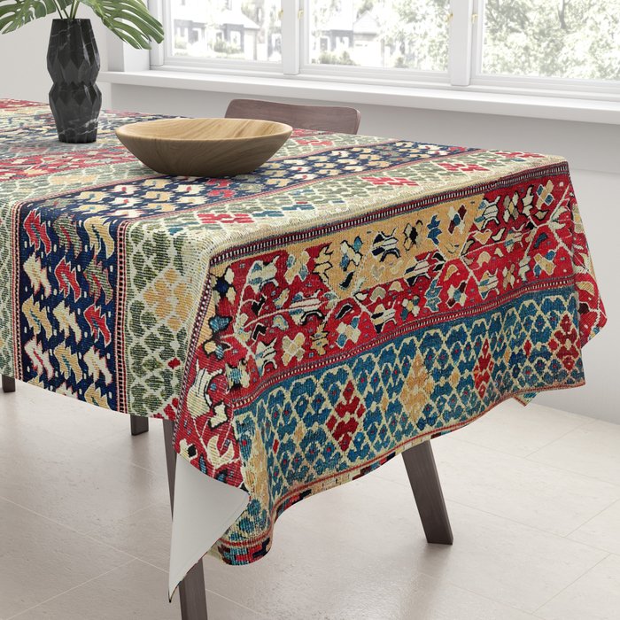 Ottoman Manisa West Anatolian Kilim Print Tablecloth Gallery Image 3