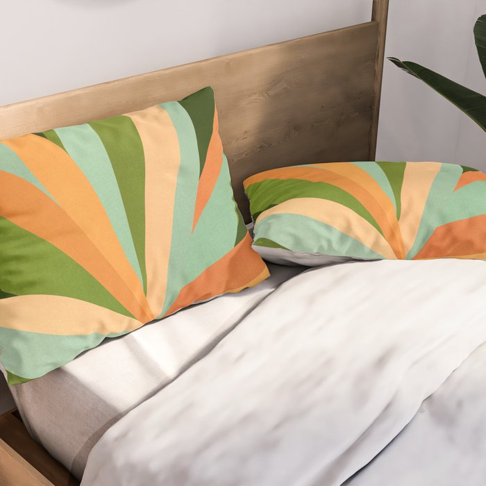 Colorful Agave Painted Cactus Illustration Pillow Sham Gallery Image 2