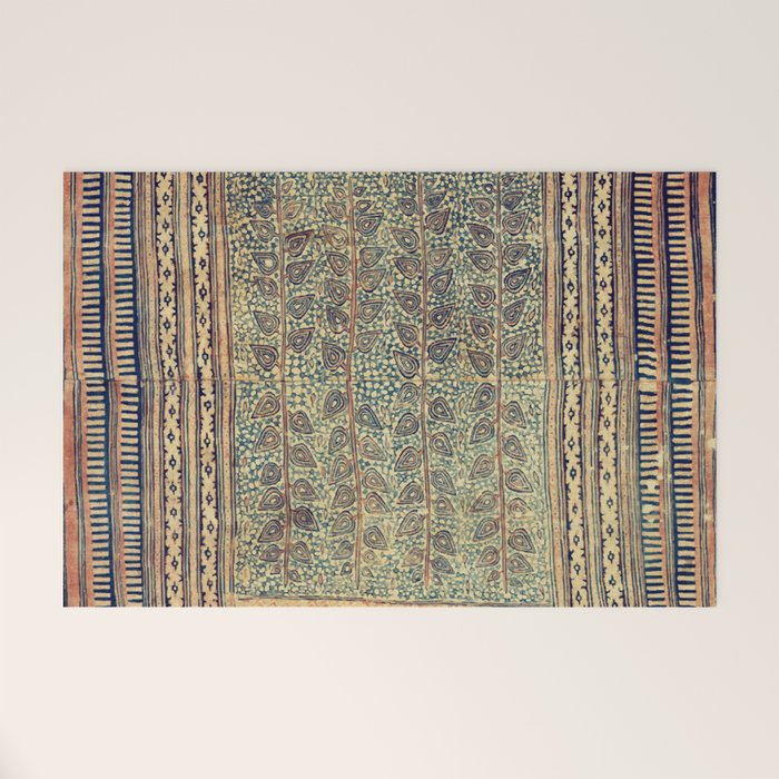 18th Century Indian Tree Textile Digital Art Painting  Welcome Mat Gallery Image 1