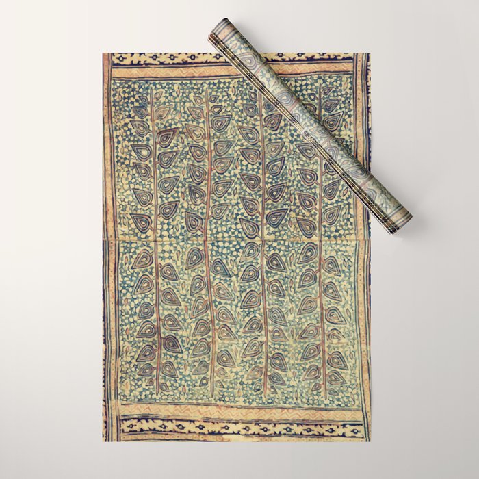 18th Century Indian Tree Textile Digital Art Painting  Wrapping Paper Gallery Image 1