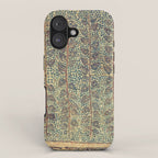 18th Century Indian Tree Textile Digital Art Painting  iPhone Case Gallery Image 1