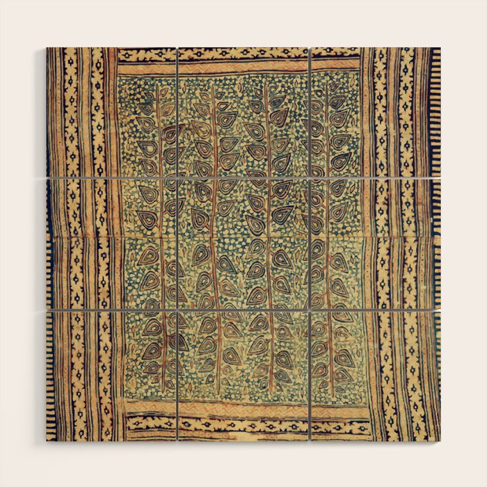 18th Century Indian Tree Textile Digital Art Painting  Wood Wall Art Gallery Image 1