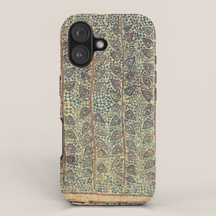 18th Century Indian Tree Textile Digital Art Painting  iPhone Case Gallery Image 1