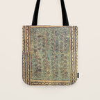 18th Century Indian Tree Textile Digital Art Painting  Tote Bag Gallery Image 1
