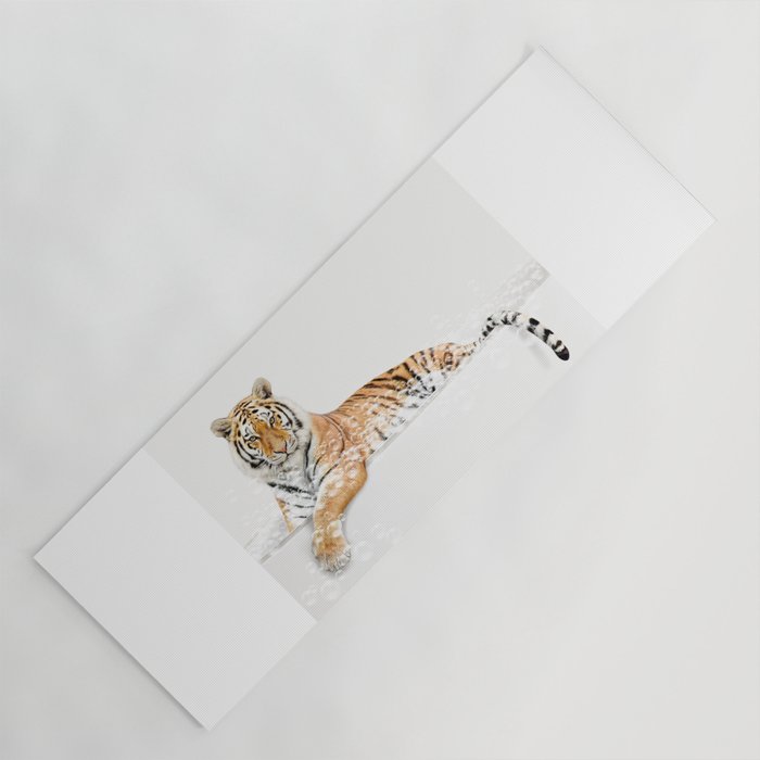 Tiger in a Bathtub, Tiger Taking a Bath, Tiger Bathing, Whimsy Animal Art Print By Synplus Yoga Mat Gallery Image 1