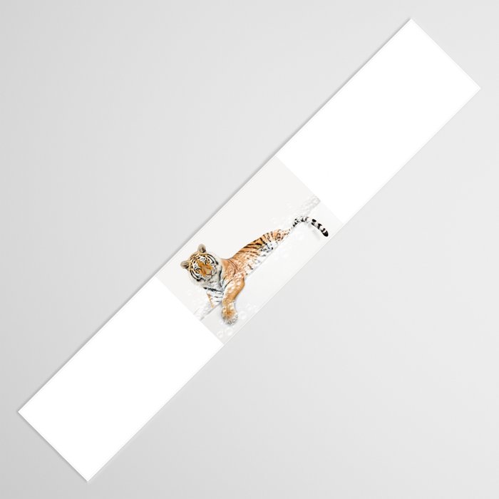 Tiger in a Bathtub, Tiger Taking a Bath, Tiger Bathing, Whimsy Animal Art Print By Synplus Table Runner Gallery Image 3
