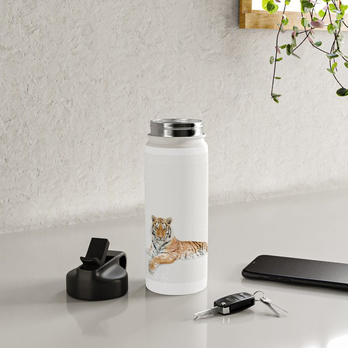 Tiger in a Bathtub, Tiger Taking a Bath, Tiger Bathing, Whimsy Animal Art Print By Synplus Water Bottle Gallery Image 4