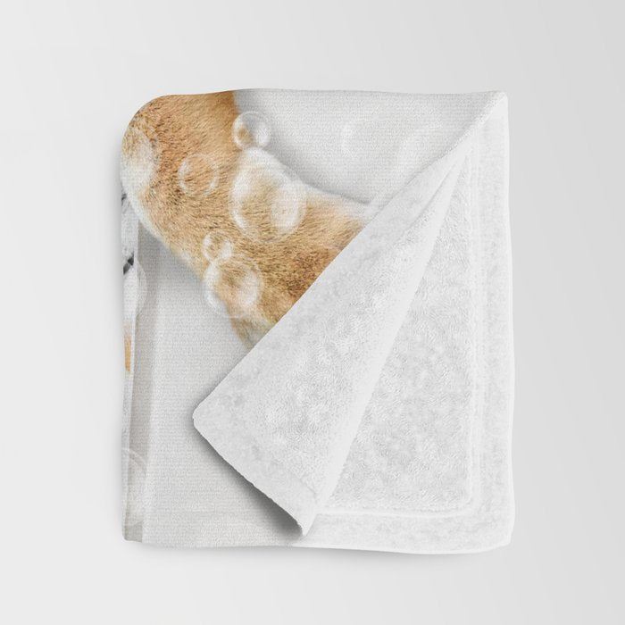 Tiger in a Bathtub, Tiger Taking a Bath, Tiger Bathing, Whimsy Animal Art Print By Synplus Throw Blanket Gallery Image 3