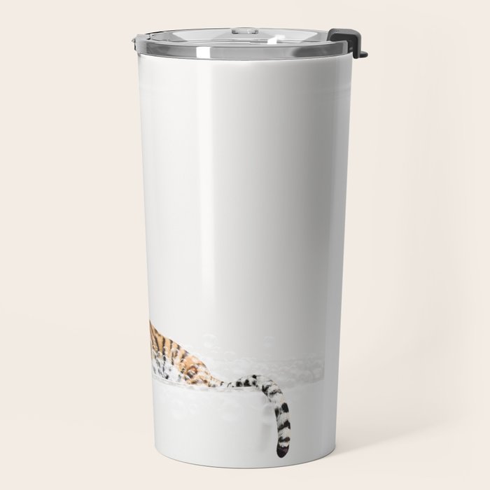 Tiger in a Bathtub, Tiger Taking a Bath, Tiger Bathing, Whimsy Animal Art Print By Synplus Travel Mug Gallery Image 2