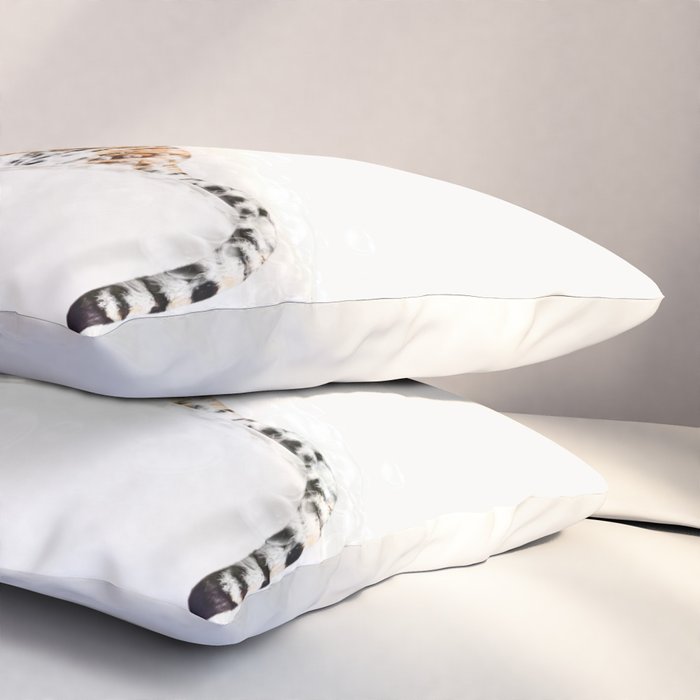 Tiger in a Bathtub, Tiger Taking a Bath, Tiger Bathing, Whimsy Animal Art Print By Synplus Pillow Sham Gallery Image 3