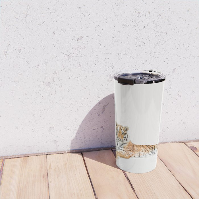 Tiger in a Bathtub, Tiger Taking a Bath, Tiger Bathing, Whimsy Animal Art Print By Synplus Travel Mug Gallery Image 4