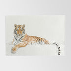 Tiger in a Bathtub, Tiger Taking a Bath, Tiger Bathing, Whimsy Animal Art Print By Synplus Rug Gallery Image 2
