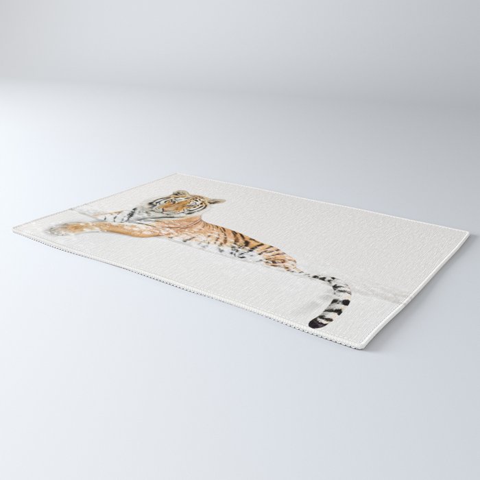 Tiger in a Bathtub, Tiger Taking a Bath, Tiger Bathing, Whimsy Animal Art Print By Synplus Rug Gallery Image 3