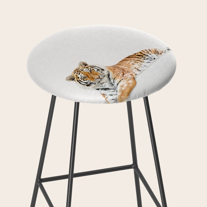 Tiger in a Bathtub, Tiger Taking a Bath, Tiger Bathing, Whimsy Animal Art Print By Synplus Stool Gallery Image 2